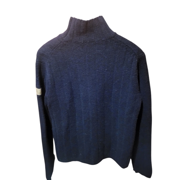 Vintage Abercrombie & Fitch Navy Blue Wool 90s/Y2K Sweater Mock Neck Mens Large - Picture 2 of 4
